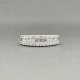 Estate 14K W Gold 1.15ctw Diamond 3 Row Ring