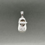 Estate 14K W Gold 0.05ctw J/I3 Diamond Baby Shoe Pendant