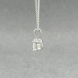 Estate 14K W Gold 0.74ct D/VS1 Diamond Pendant GIA