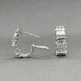 Estate 14K W Gold 1.22ctw H-I/VS2-I1 Diamond J Hoop Earrings