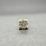 Estate 14K Y Gold 0.06ct G/VS2 Diamond Single Stud Earring