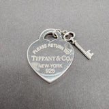 Estate Tiffany & Co. SS Heart & Key Pendant