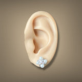 Estate 14K Y Gold 0.03ctw J/I2 Diamond & Pearl Stud Earrings