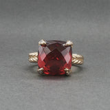 Estate David Yurman 18K Y Gold 7.99ct Garnet & Diamond Chatelaine Ring