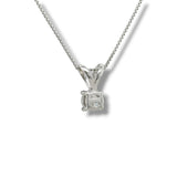 SS 0.50ct F-G/VS2 Lab Created Solitaire Diamond Pendant with 18"Box Chain