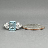 Estate 14K W Gold 2.03ct Aquamarine & 0.06ctw Diamond Ring
