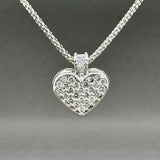 Estate 14K W Gold 1.22ctw H-I/SI1-I2 Diamond Heart Pendant