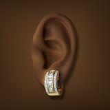 Estate 18K Y Gold 3.08ctw G/VS2-SI1 Diamond Huggie Earrings