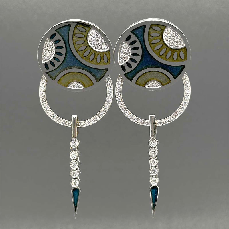 Estate La Nouvelle Bague 18K W Gold 0.75ctw Diamond Earrings