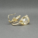 Estate Judith Ripka 18K Y Gold 20.74ctw CZ Drop Earrings
