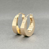 Estate 14K Y Gold 23.9m Square Tube Hoop Earrings