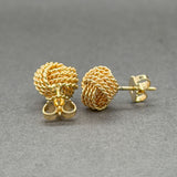 Estate Tiffany & Co. 18K Y Gold 10.0mm Twist Knot Stud Earrings