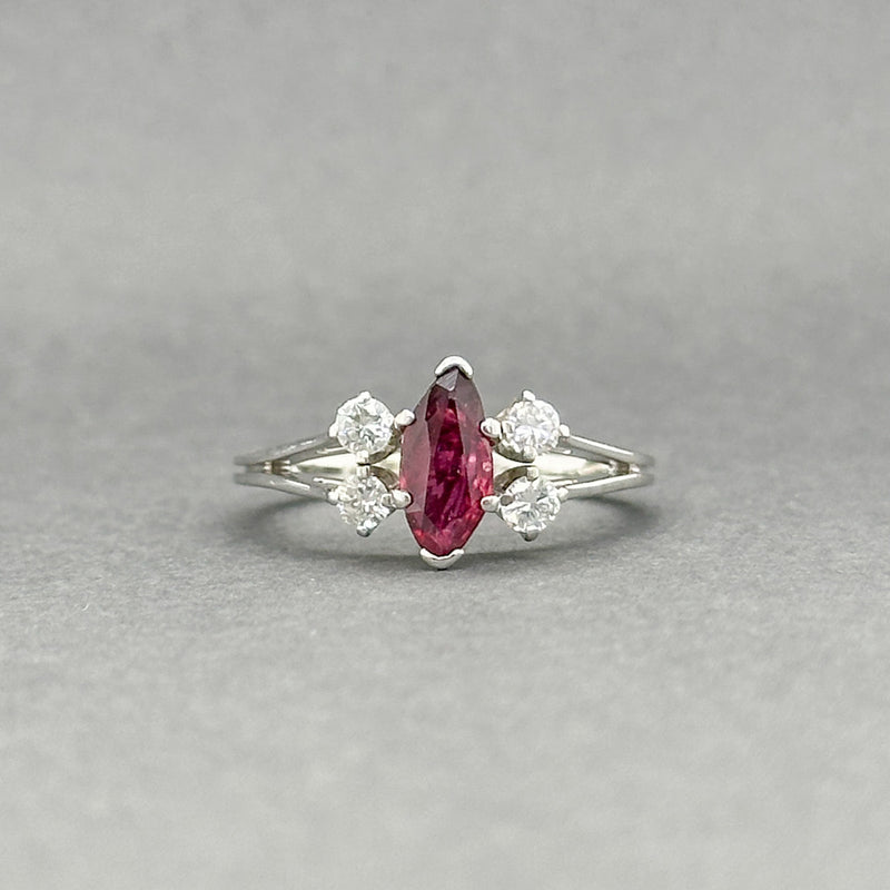 Estate 18K W Gold 0.72ct Ruby & 0.25ctw Diamond Ring