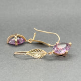 Estate 18K R Gold 10.74ctw Lab-Created Purple Sapphire Earrings