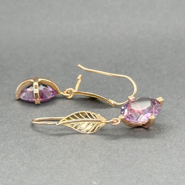 Estate 18K R Gold 10.74ctw Lab-Created Purple Sapphire Earrings