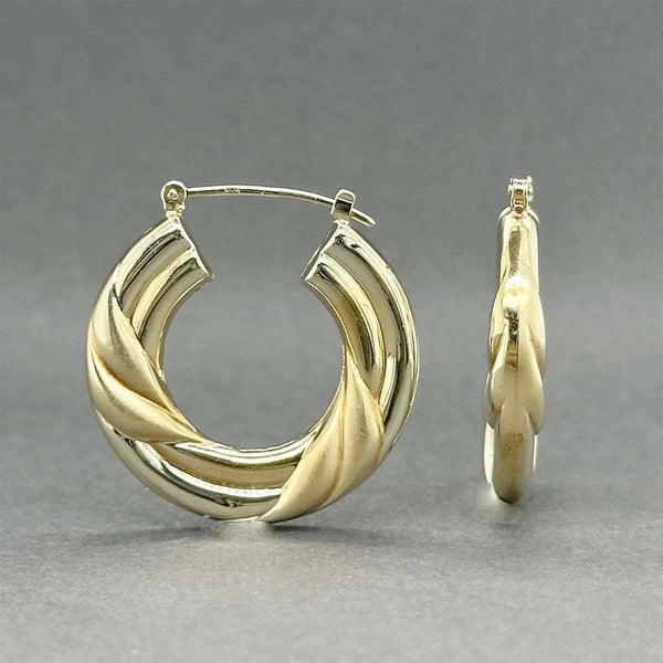 Estate 14K Y Gold 26.17mm Hoop Earrings