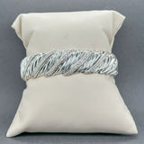 Estate David Yurman SS 1.29ctw Diamond Sculpted Cable Cuff Bracelet