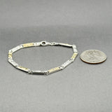 Estate SS 18 3.93mm Fancy Bar Link Bracelet