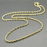 Estate 14K Y Gold 2.13mm 18” Rope Chain