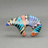 Estate Earl Lee SS Navajo Multistone Bear Pin
