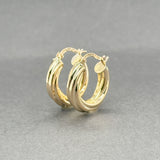 Estate 14K Y Gold 18.7mm Twisted Hoop Earrings
