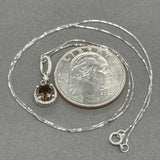Estate 14K W Gold 0.70ct Smoky Quartz & 0.06ctw Diamond Pendant