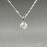 Estate 14K W Gold 0.94ct I/VS2 OMC Diamond Solitaire Pendant