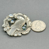 Estate Georg Jensen SS 2.92ctw Moonstone Dove Pin