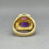 Estate 18K Y Gold 3.97ctw Amethyst & Tourmaline Ring
