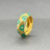 Estate 18K Y Hidalgo Gold Enameled Ring