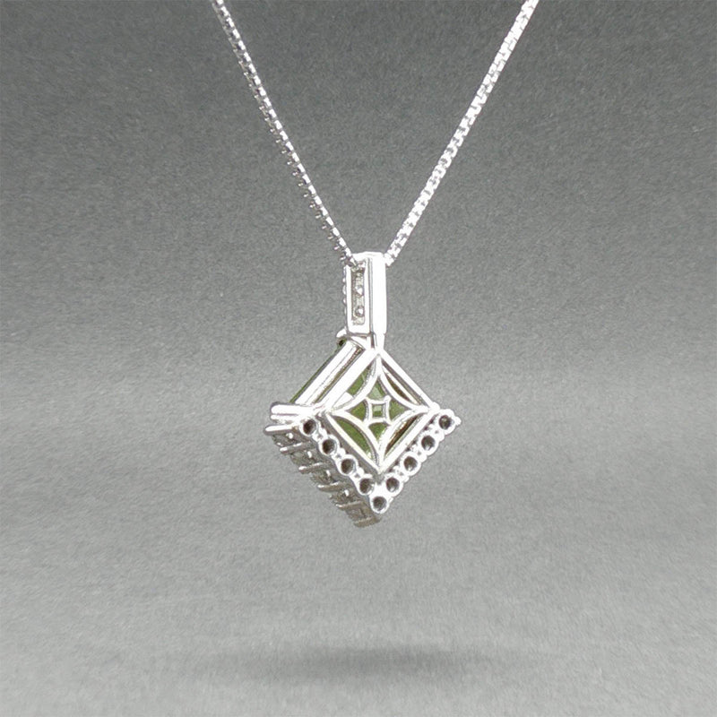 Estate 14K W Gold 2.73ct Peridot & 0.33ctw Diamond Pendant