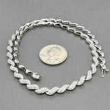 Estate 14K W Gold 1.44ctw Diamond S link Necklace