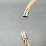 Estate Charriol 18K W Gold Steel 0.12ctw Diamond Bangle Bracelet