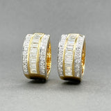 Estate 18K Y Gold 3.08ctw G/VS2-SI1 Diamond Huggie Earrings