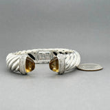 Estate David Yurman SS 12.83ctw Smoky Quartz & Diamond Waverly Cuff Bracelet