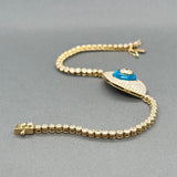 Estate 18K Y Gold 2.04ctw Sapphire & Diamond Evil Eye Bracelet