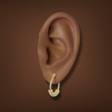 Estate 18K Y Gold 20.1mm Fancy Hoop Earrings