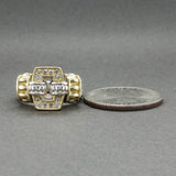 Estate Lagos SS 18 Caviar Lux 0.13ctw Diamond Buckle Ring