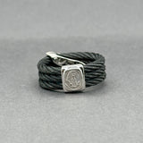 Estate Charriol 18K W Gold & Steel 0.14ctw Diamond Celtic Noir Ring