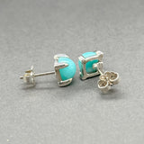 Estate Tiffany & Co. Picasso SS 3.00ctw Amazonite Sugarstack Stud Earrings