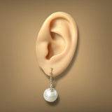 Estate 14K Y Gold South Sea Pearl Dangle Earrings