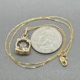 Estate 14K Y Gold 2.31ct Smoky Quartz & 0.07ctw Diamond Pendant