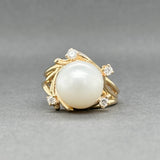 Estate 14K Y Gold Akoya Pearl & 0.20ctw Diamond Ring