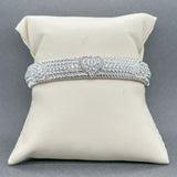 Estate Judith Ripka SS CZ Triple Heart Cuff Bracelet