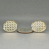 Estate 14K Y Gold Herringbone Cufflinks