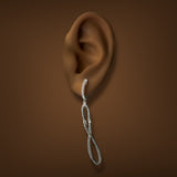 Estate SS White Topaz Infinity Dangle Earrings