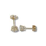 14K Y Gold 1.00ctw F/VS1 Lab-Created Diamond Basket Set Earrings