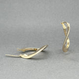 Estate 14K Y Gold Wavy 25.1mm Hoop Earrings
