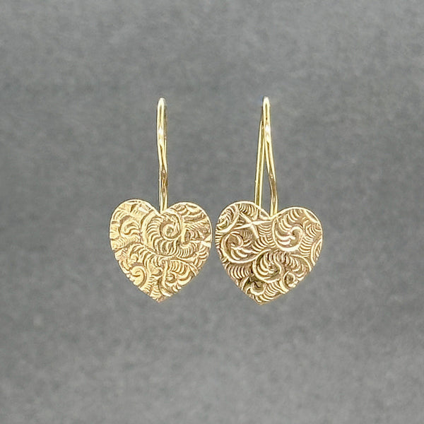 Estate 14K Y Gold Heart Drop Earrings