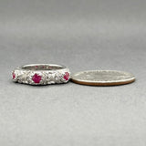 Estate Judith Ripka SS Ruby & CZ Diamonique Ring